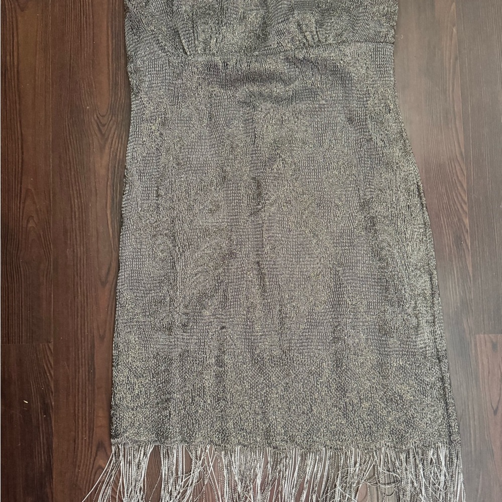 Yaya and co Women's Silver Fringe Cocktail Dress